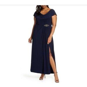 Alex Evenings Midnight Blue Maxi Dress